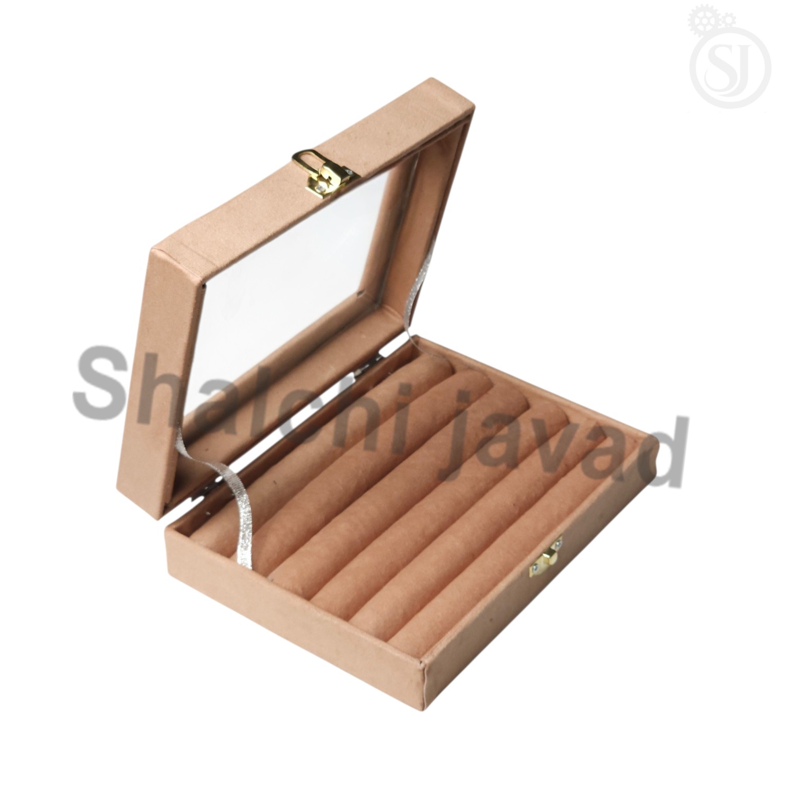 قاب انگشتری ۲۰×۱۵ مخمل فوم لول ساده | رنگ‌بندی رندوم